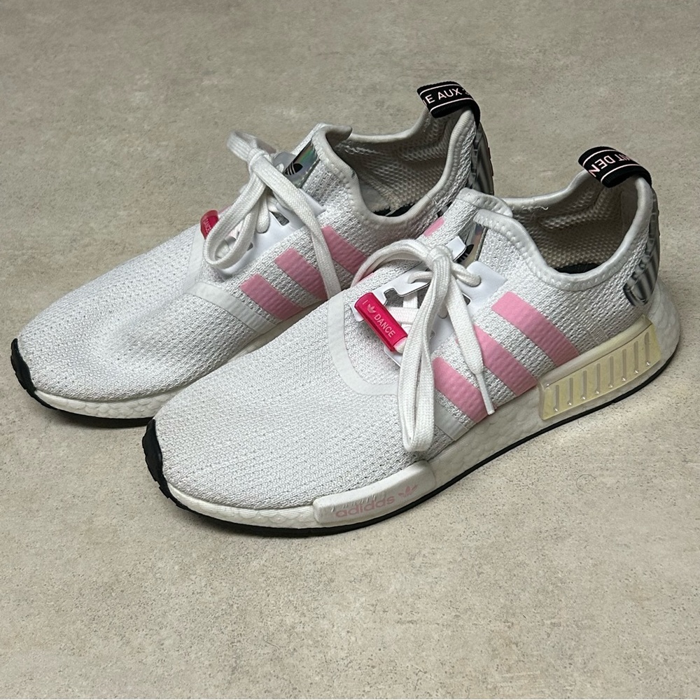 Adidas Originals Womens Size 8.5 Pink White Dance Shoes FZ3777 I love dance